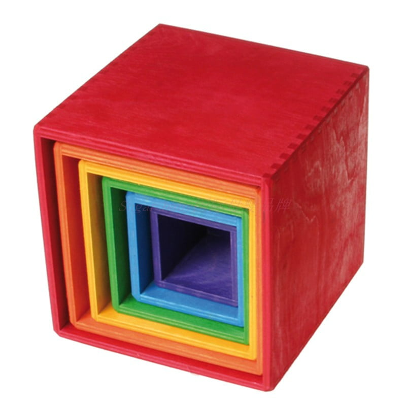 Wooden Rainbow Stacking Box
